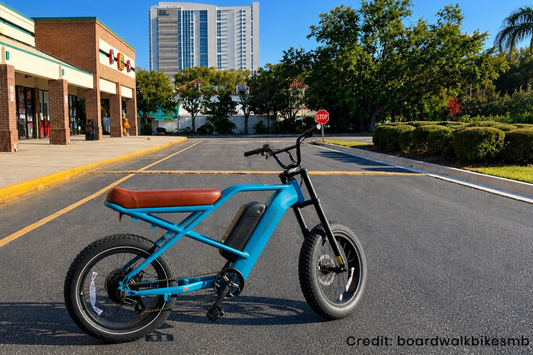 Retrospec Beaumont Rev 2 city electric bike parked with rear rack, fenders, and integrated headlight