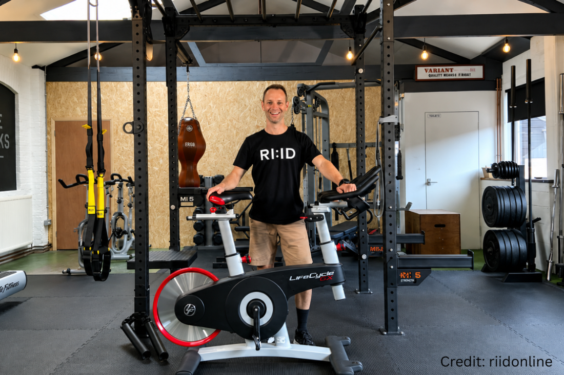 Indoor cycling statistics infographic showing key data on ebike growth, participation, and calorie burn